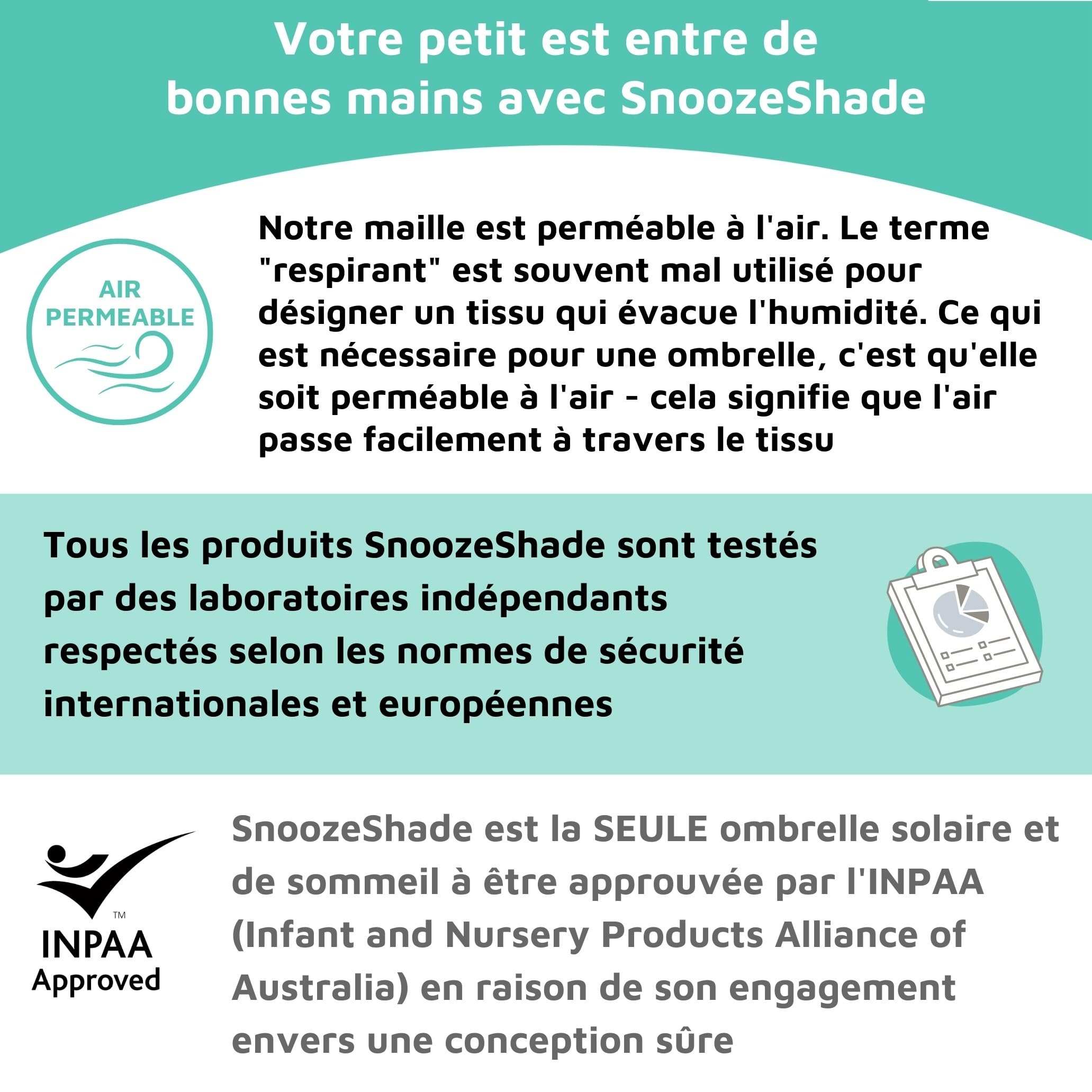 SnoozeShade Plus Extra (6–9 mois et plus) – Ombrelle pour poussette et pare-soleil universel pour bébé et aide au sommeil pour poussettes; Bloque jusqu'à 99% des rayons UV