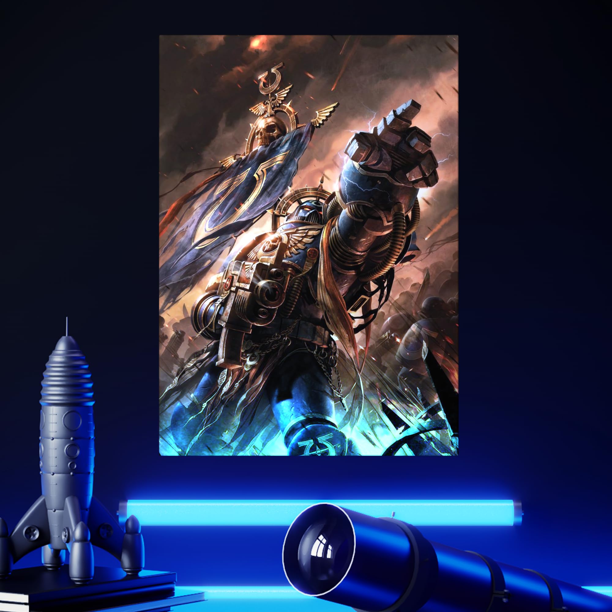 Jeu De Palet Displate Officiel Warhammer Mu00e9tallique Fixation Magnu00e9tique Licence Officielle Image Affiche De Haute Qualitu00e9 Inquisitor Kyria Draxus Hauteur 67,5 Cm Largeur 48 Cm Dark Angels