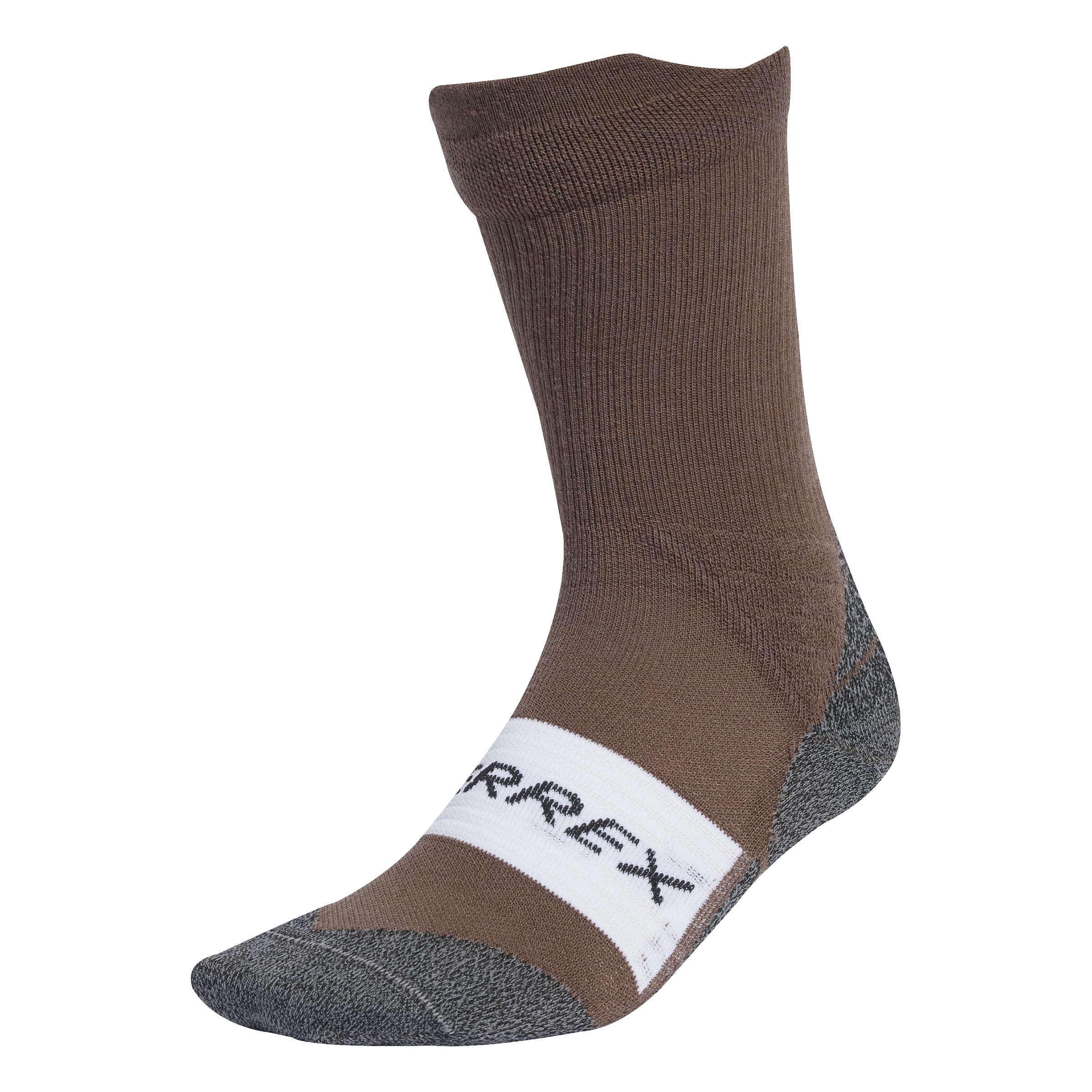 adidas Unisex Terrex Xperior CLIMAWARM Merino Crew Socks, Earth Strata, 4.5-6