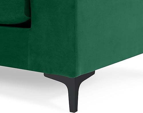 Miniatura 6 de Casa Andrea Milano Sofá modular moderno de tela de terciopelo grande sofá en forma de L con tumbona extra ancha y patas negras verde
