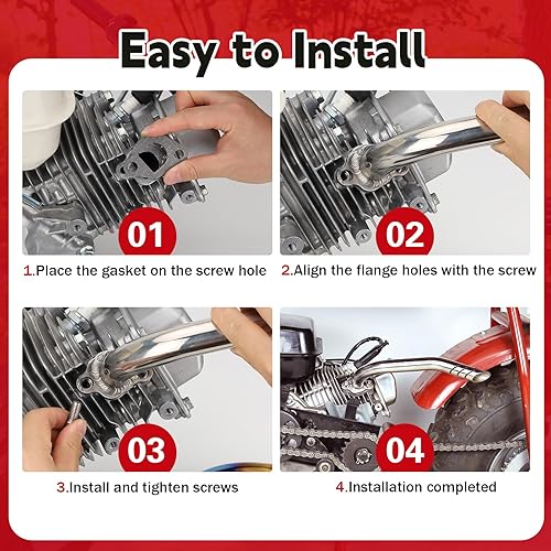 Miniatura 22 de Kit de cabezal de tubo de escape de 212cc para Coleman CT200u CT200u-ex BT200X KT196 196cc 6.5hp, para Non-Hemi Predator 212cc Baja Warrior MB200