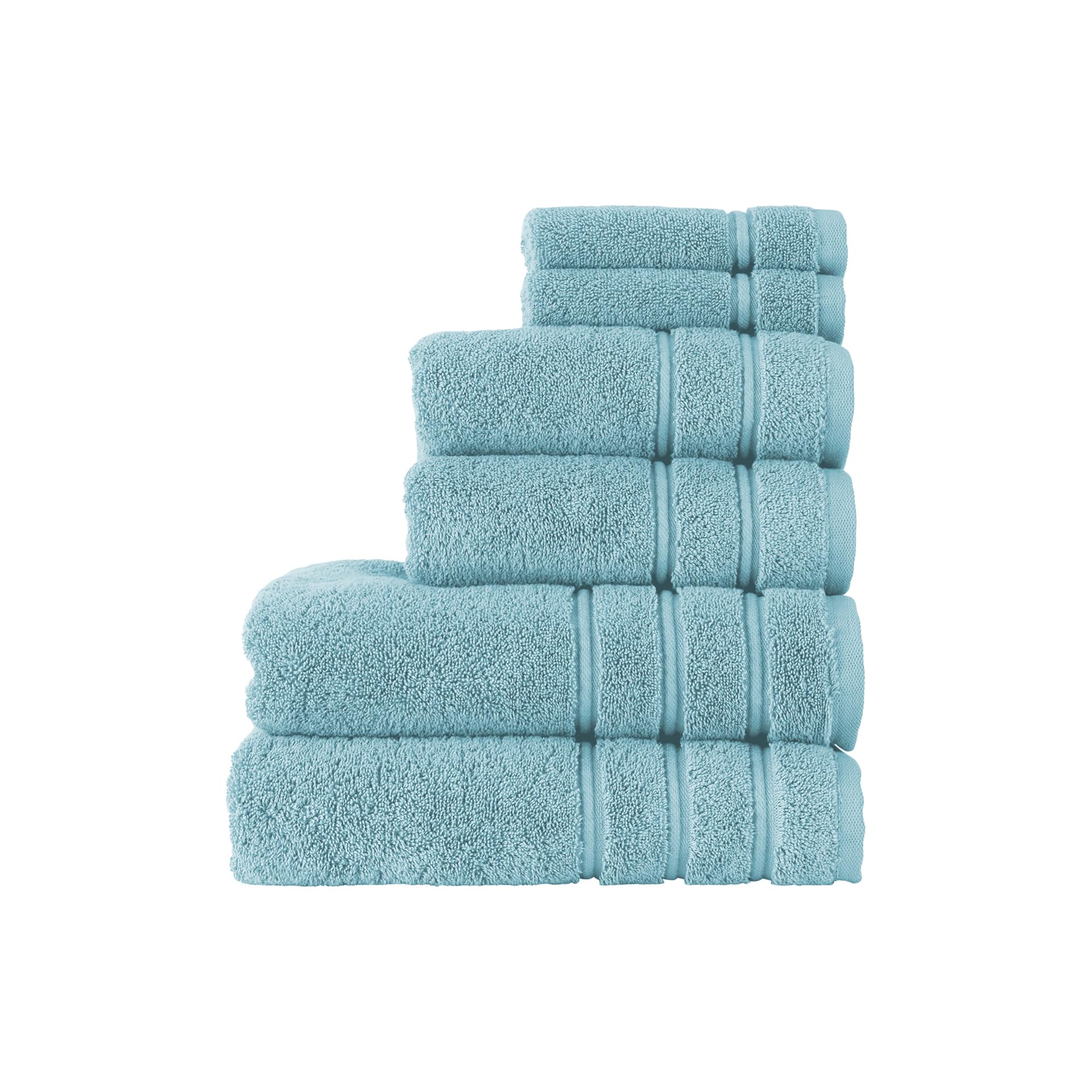 Christy Antalya Large Bath Towels | Set of 6 | 100% Turkish Cotton | 600GSM | Soft Plush Luxury Towel Set | 2 Bath Towels 2 Hand Towels 2 Face Cloths | Quick Dry | Ocean Blue