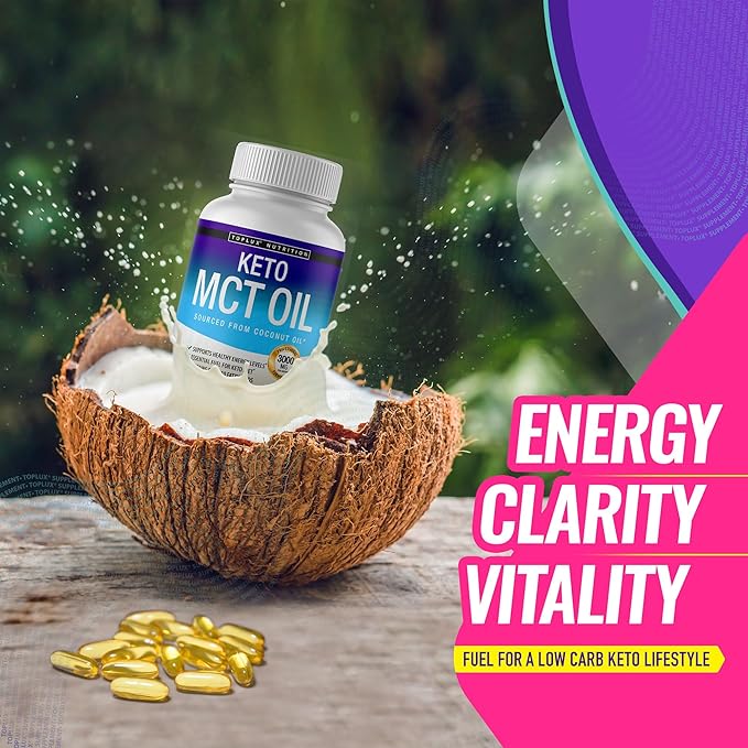 Toplux Keto MCT Oil Capsules 3000mg Coco 90 Softgels miniatura 7