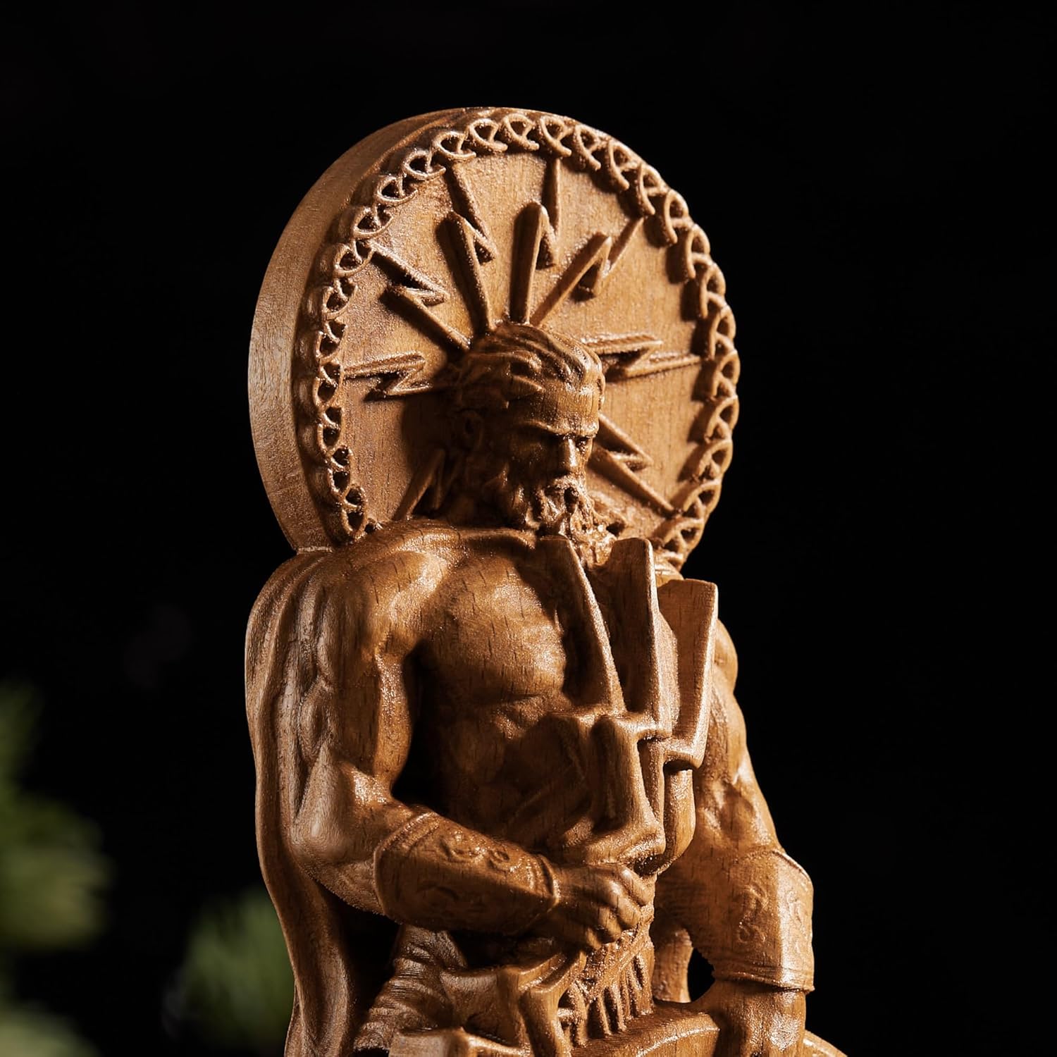 Taranis Wooden Statue, Celtic Mythology, Home and Altar Decoration (Wood)