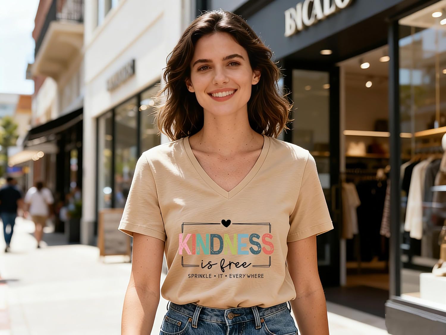 Be Kind Shirt for Women,Kindness is Free Letter Graphic T-Shirt Inspirational Saying Tees Casual Short Sleeve Tops - Image 3