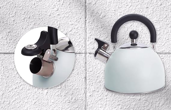 RHP Induction Stainless Steel Kettle with Whistle (2.5 L) I Whistle Kettle Whistling Kettle Tea Kettle - For All Hobs - Kitchen & Camping - Heat Resistant & Non-Slip Design - for Tea Coffee (Purple)