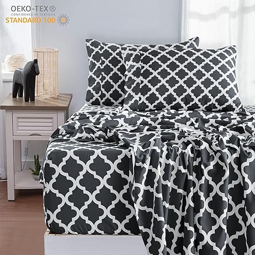 Miniatura 2 de LDC - Juego de sábanas de tamaño Queen, juego de cama refrescante de 4 piezas, sábanas transpirables de estilo hotel, sábanas de microfibra con