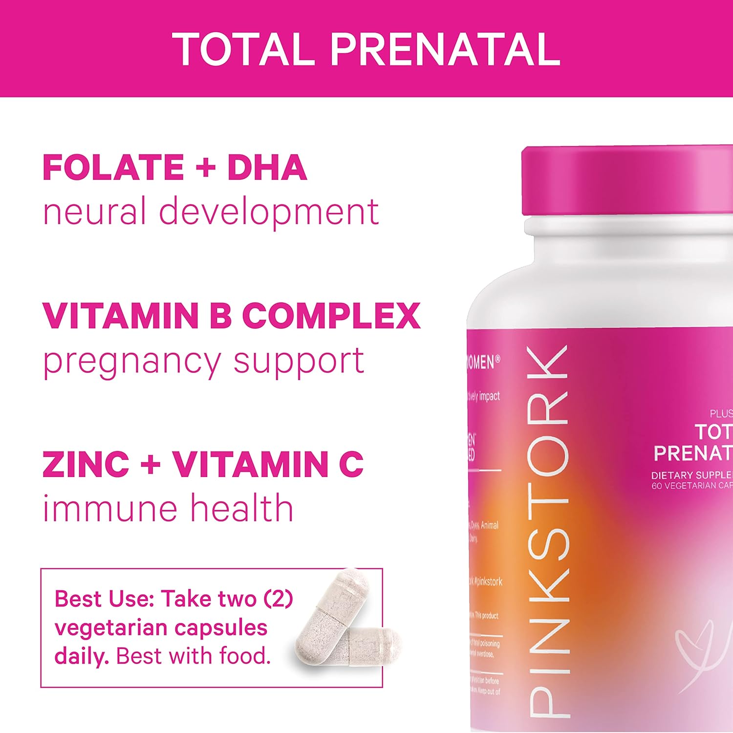 Buy Pink Stork Prenatal Vitamin Duo Total Prenatal Vitamin + Pro