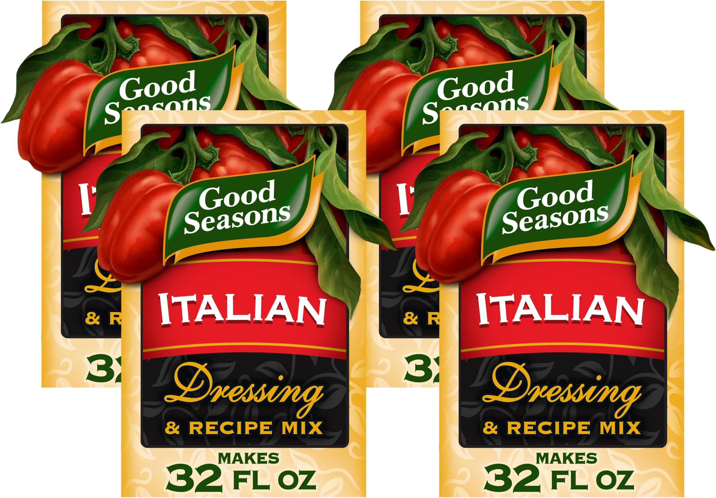 Italian Dressing & Recipe Seasoning Mix, 4 ct Packets (Pack of 4)
