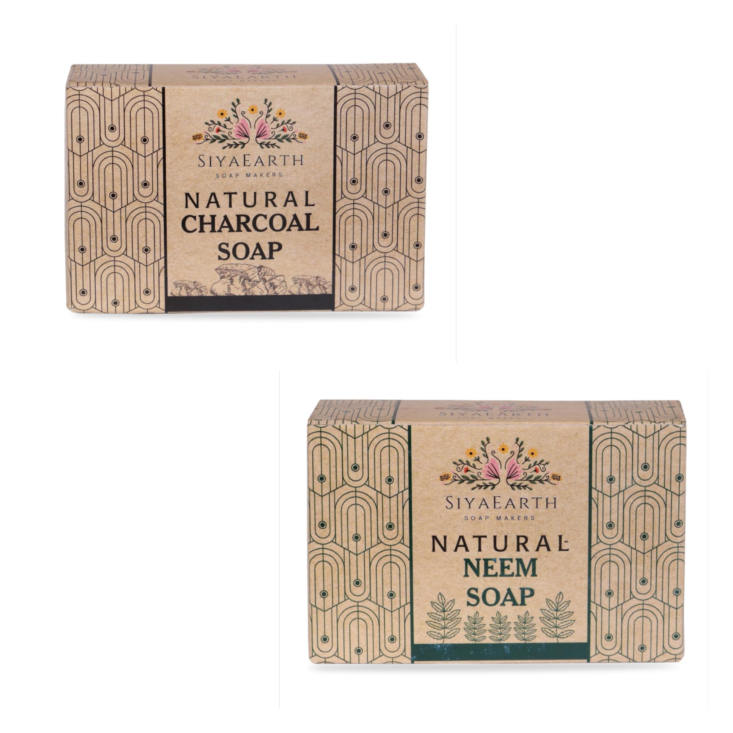 SIYAEARTH SOAP MAKERS Natural Handmade Charcoal Soap & Neem Soap – Pack of 2 for Men and Women, Deep Cleansing, Detoxifying, Anti-Bacterial Skin Care-image-24