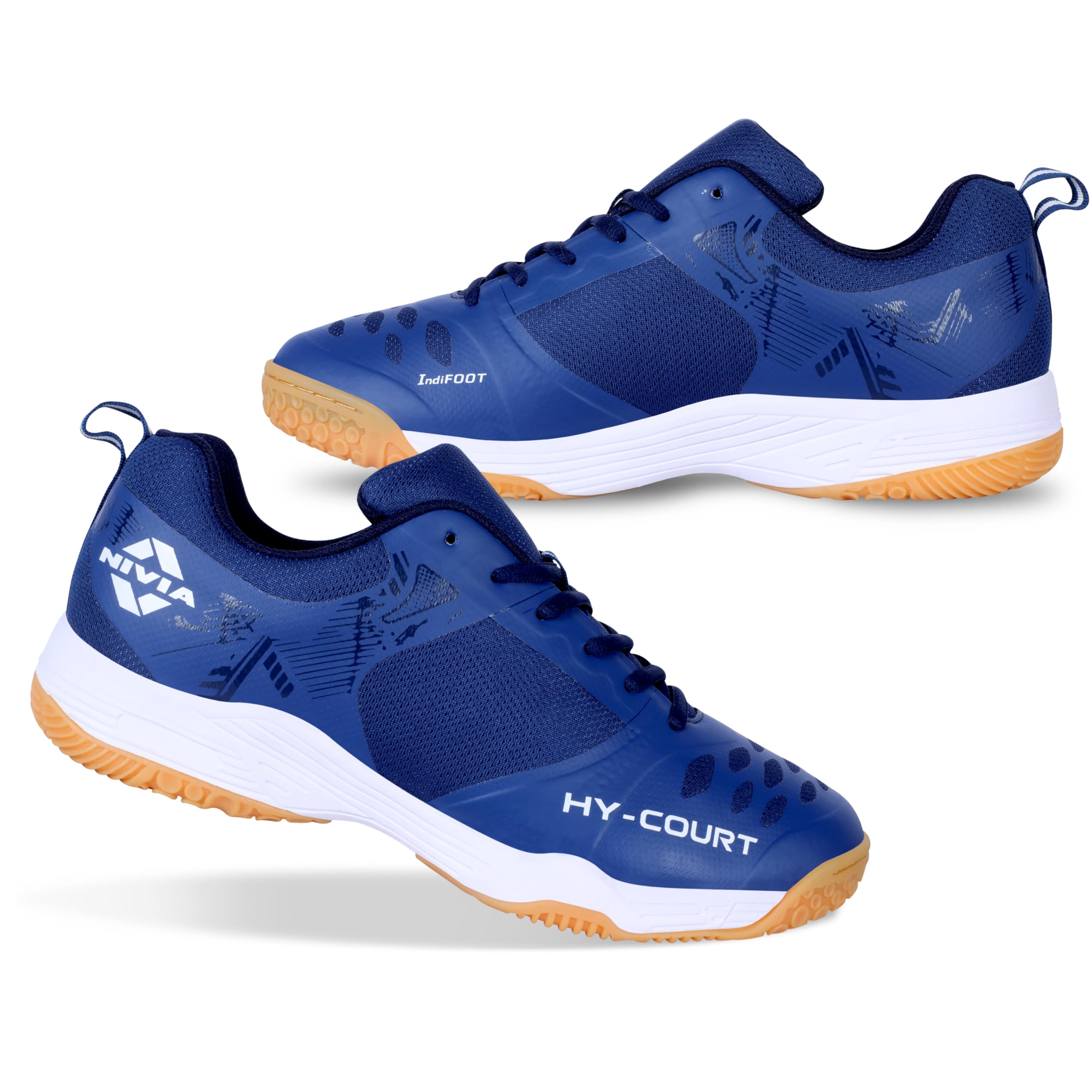nivia HY-Court 2.1 Badminton Shoes for Men | Ultimate Footwear for Court Mastery | Padel Shoes | Pickleball Shoes | Non-Marking Court Shoes | Unleash Your Full Court Potential | (Navy Blue/Red/Yellow/Black)-picture-30