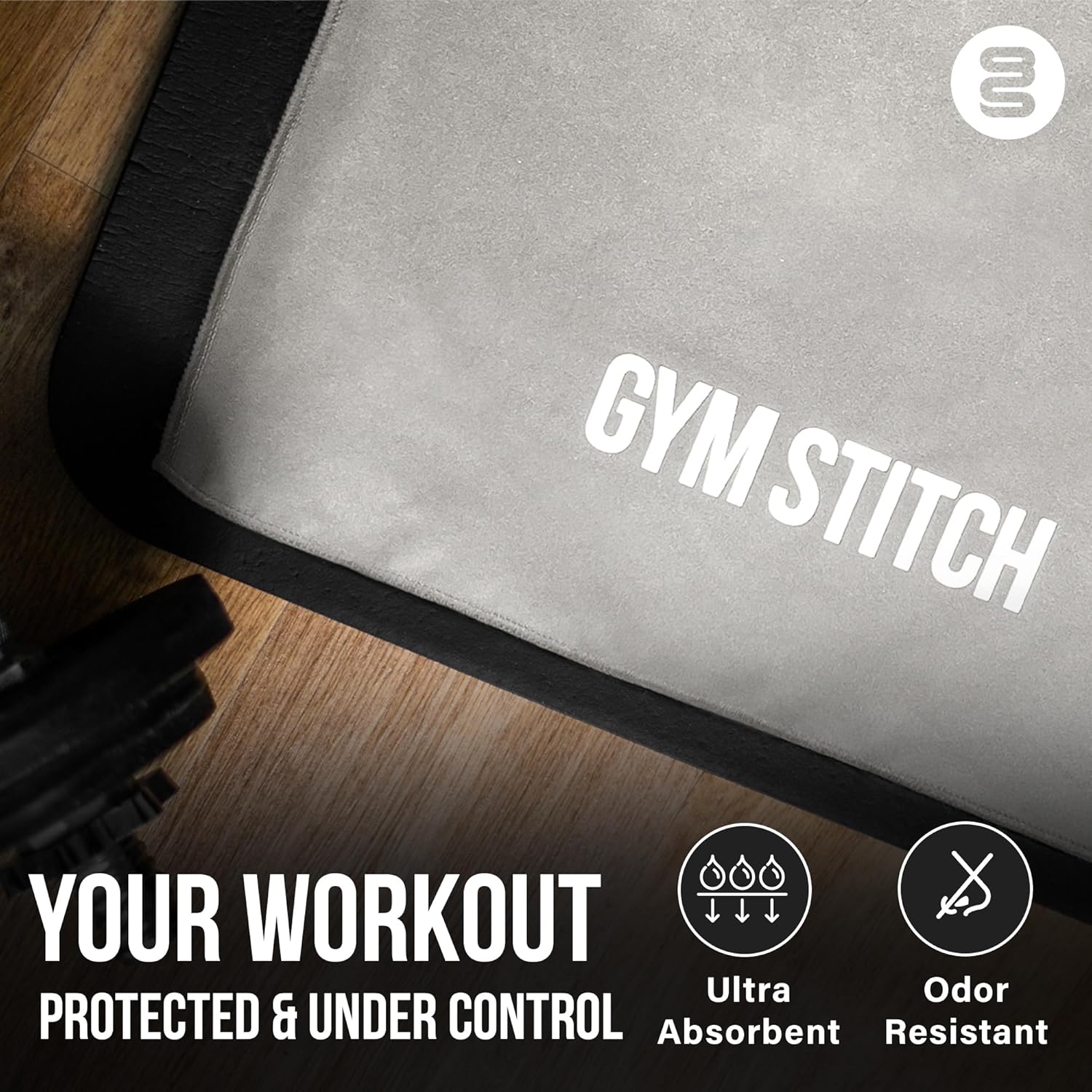 Small Microfibre Gym Towel with Zip Pocket, Multi-Purpose Exercise Towel for Workout & Sports (Grey)