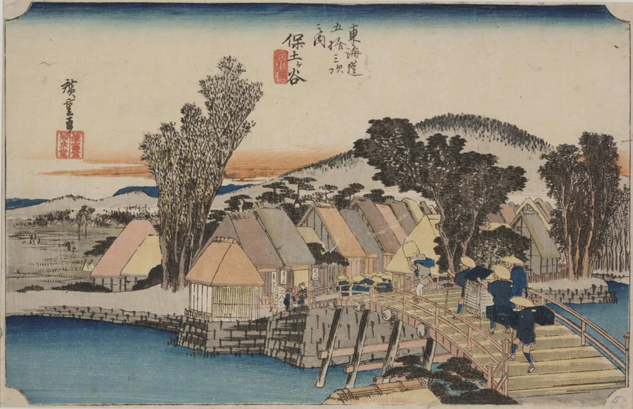 POSTERIIk Famous Print Pop Art Wall Art Graffiti Shinmachi Bridge by Utagawa Hiroshige Art Prints for Home Decor 60x90cm
