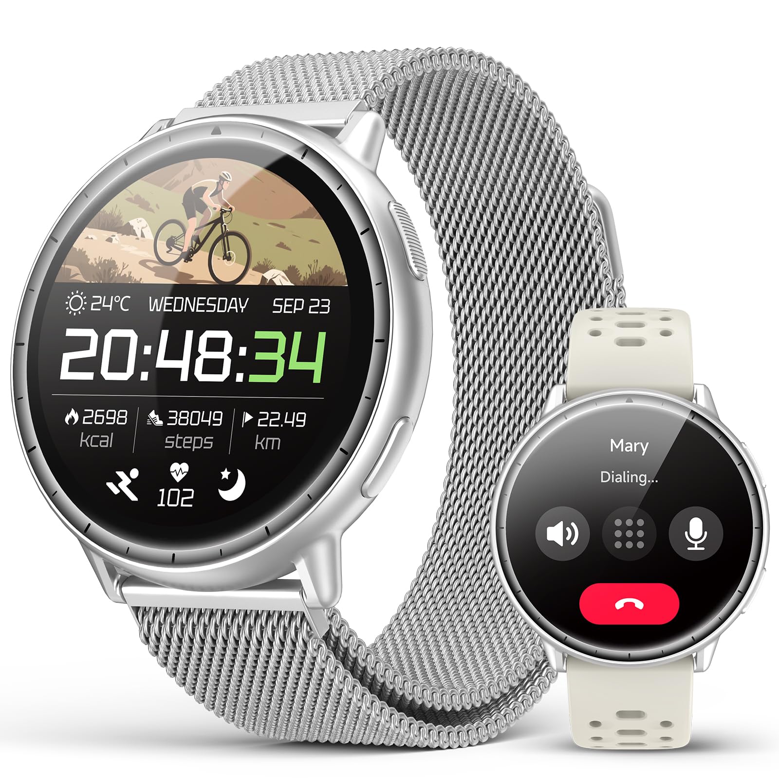Photo 1 of EGQINR GPS Smart Watch for Men Women, 1.32" AMOLED, 5ATM Fitness Tracker