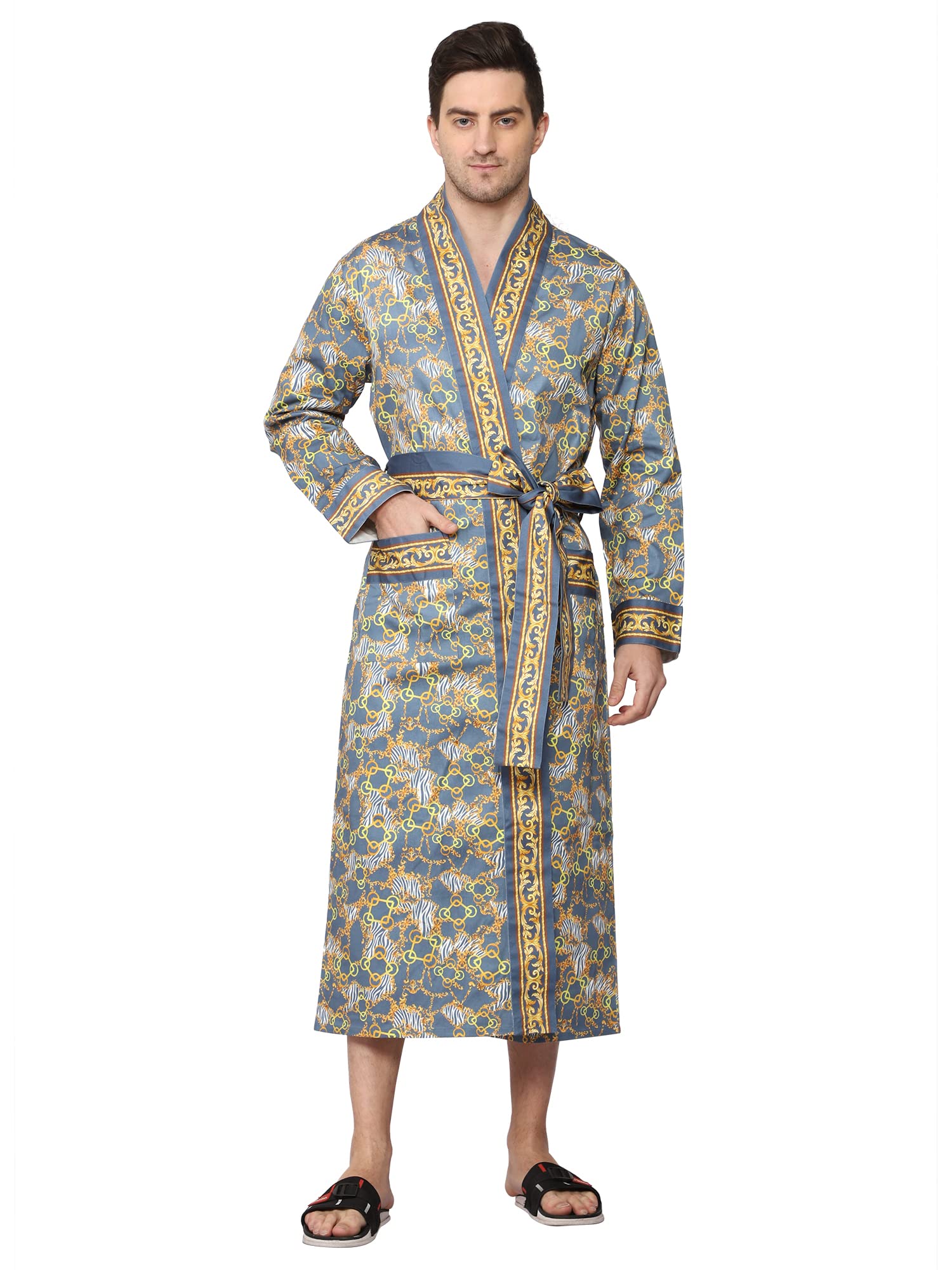 Mens Night Robe, 98% Cotton 2% Lycra , Charlie