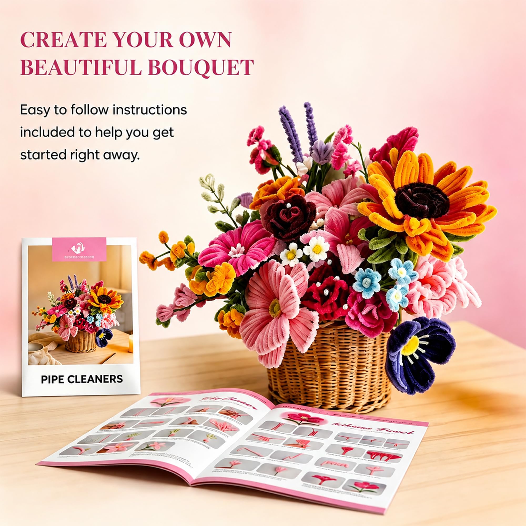 Kit completo per la creazione di bouquet di fiori fai da te, 1050 pezzi