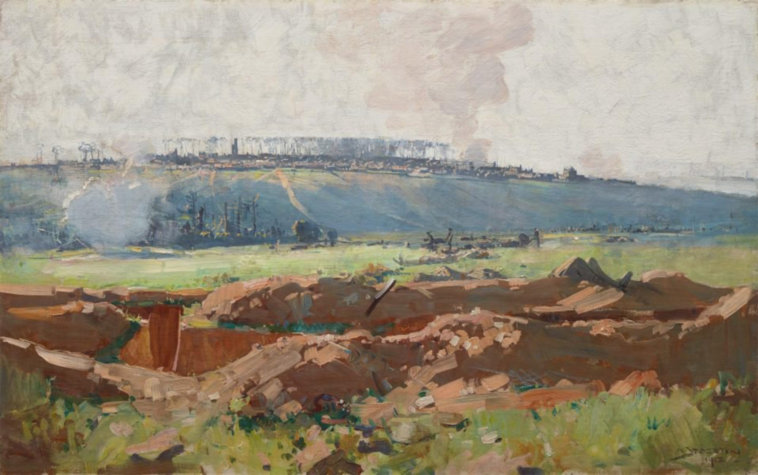 ARTXLXXBN Famous Painting Canvas Artwork Graffiti Print Villers-bretonneux by Arthur Streeton Portrait Canvas Image for Home Decor 60x90cm