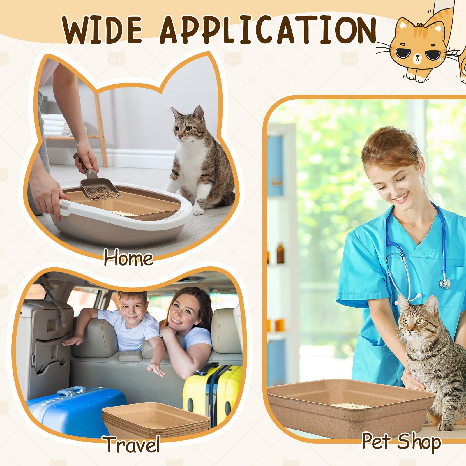 Amazon | 16個 使い捨て猫用トイレボックス キティ 使い捨てトイレ