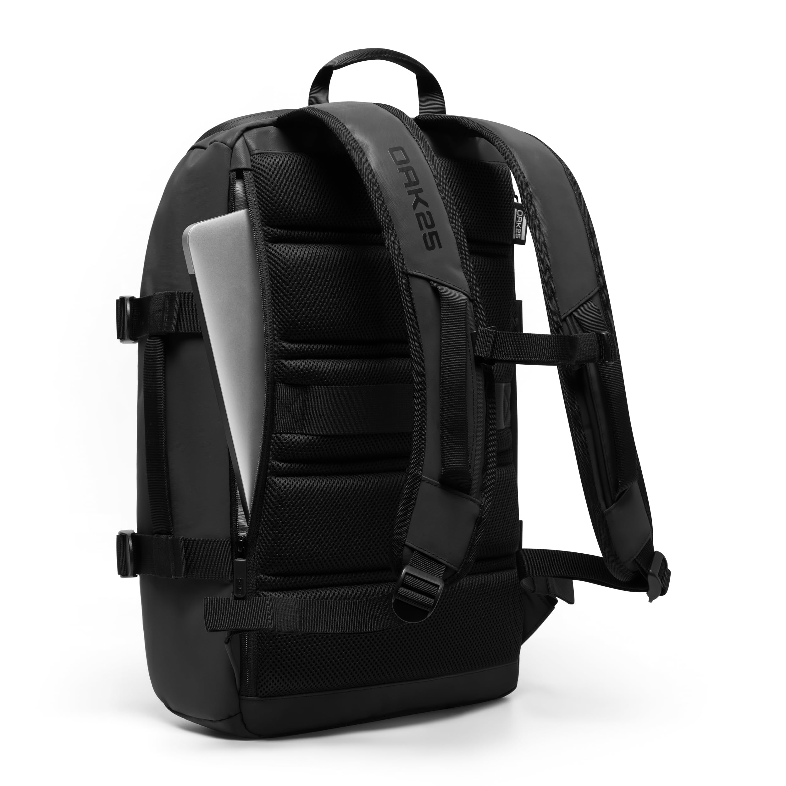 OAK25 Zaino Grande da Uomo & Donna Nero - Luminite Daybag - Zaino Riflettente per Bicicletta e Lavoro - Con Scomparto per Laptop - Idrorepellente