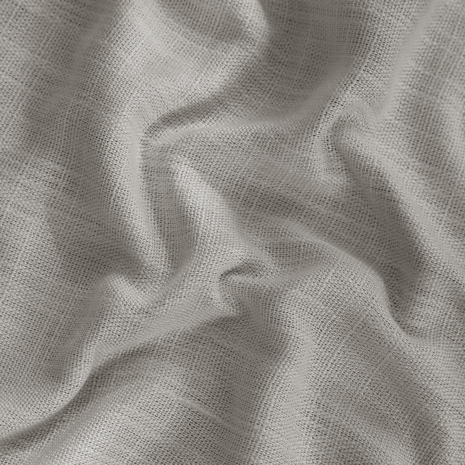 Cortinas opacas de lino gris claro de 84 pulgadas de largo, 100 % bloqueo de luz, tela texturizada para dormitorio y sala de estar, 72 pulgadas de ancho x 84 pulgadas de largo, 2 paneles, diseño