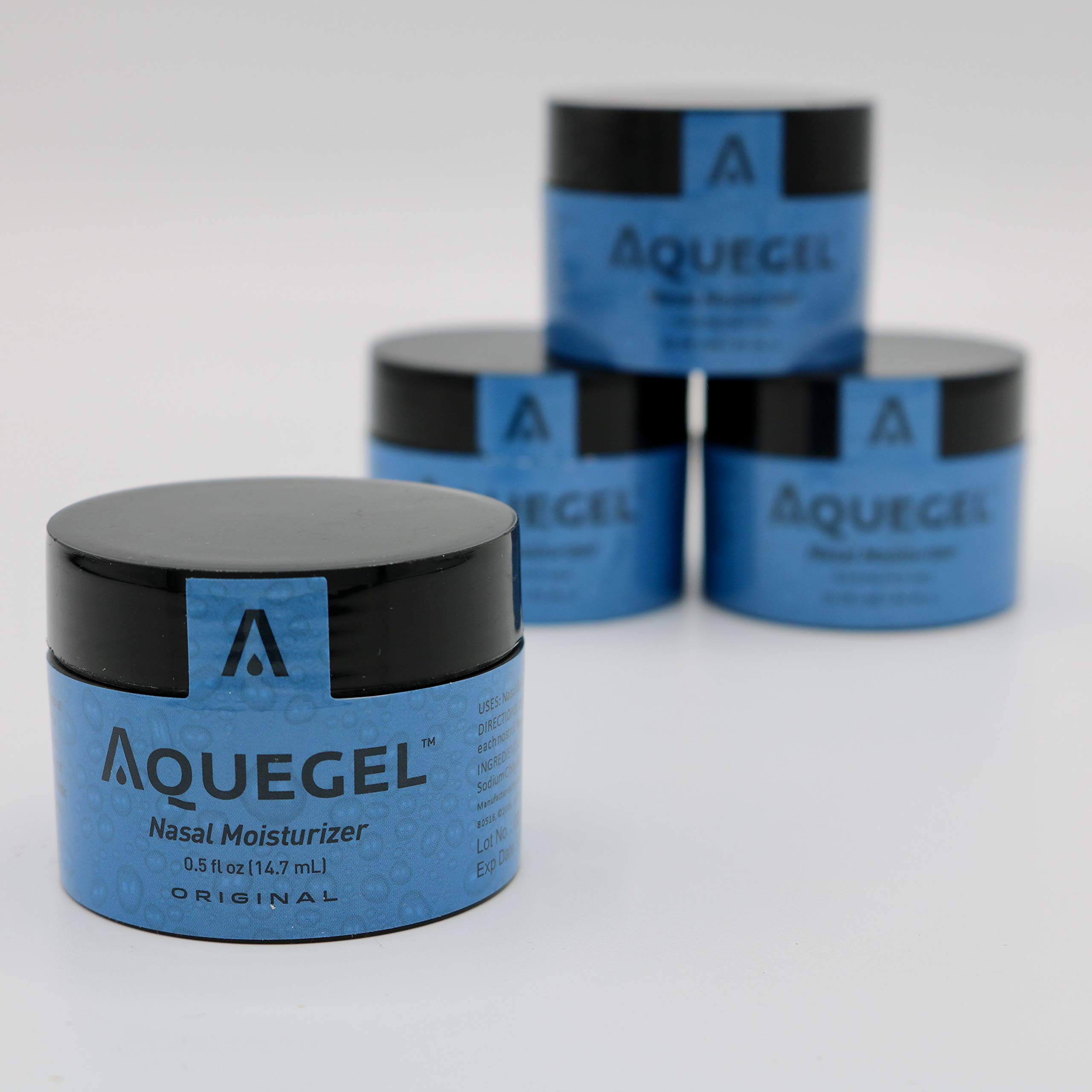 Aquegel Multi-Pack (Qty 4) Nasal Moisturizer (Original), 12-Hour Nasal Moisture Relief, Water Based Nose Gel, Oxygen Therapy, Dry Nose, Nasal Dryness, Nosebleeds, Cannula, CPAP. Saline Nasal Gel