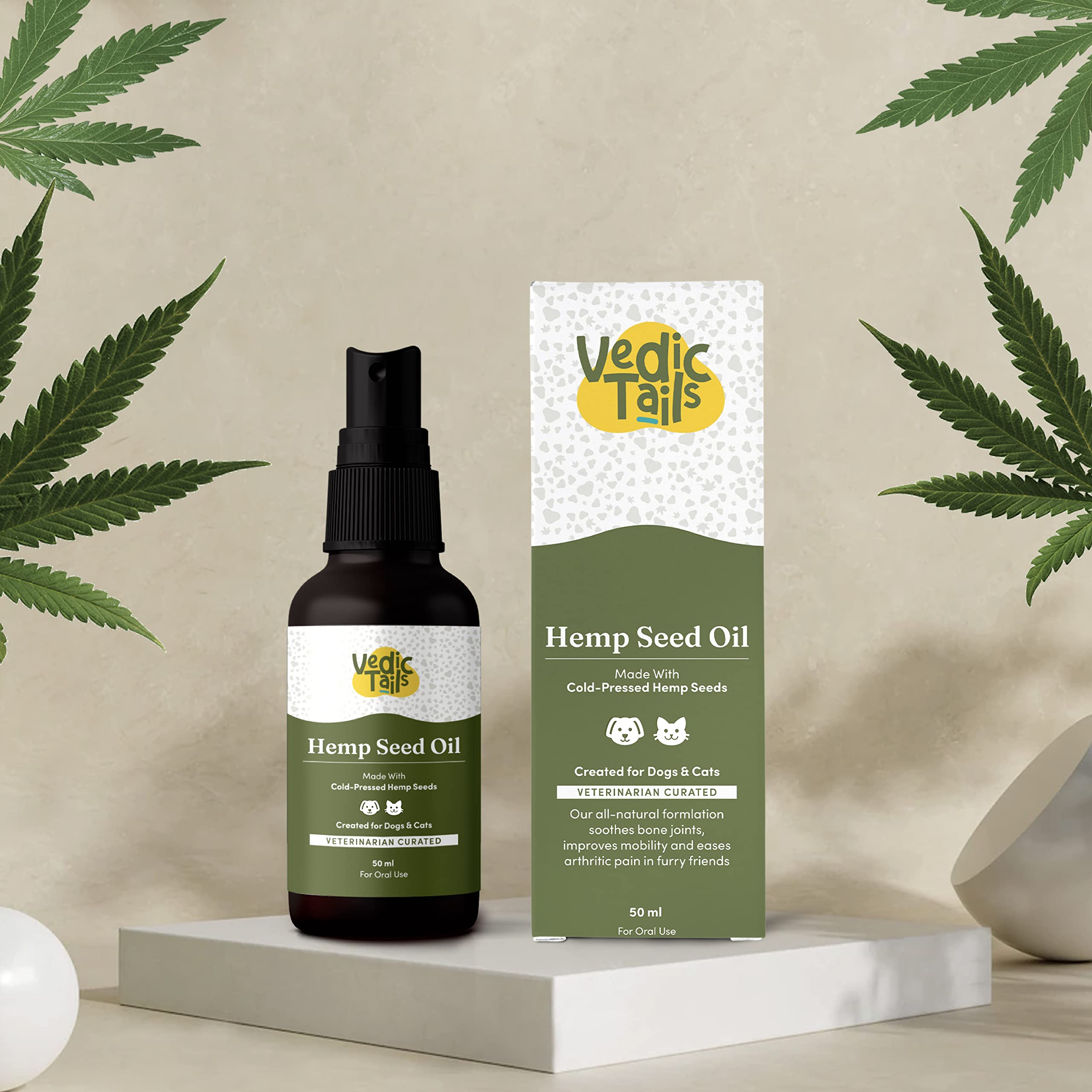 Vedic Tails Hemp Seed Oil for Dogs Cats, 50ml Pain and Anxiety Relief Joint Pain, Skin and Coat Herbal Extract (B0B8273PLG) Amazon Price History, Amazon Price Tracker