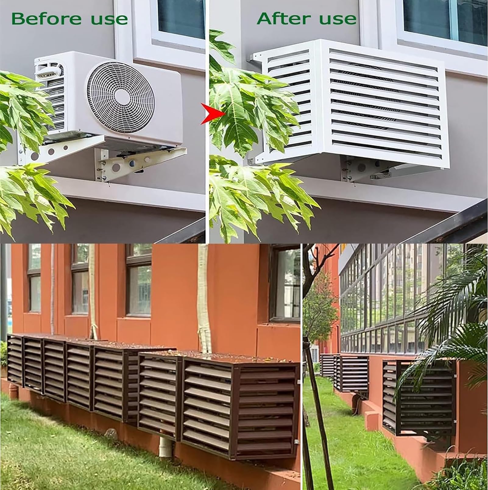 120 * 150 * 70cm copertura per aria condizionata esterna in alluminio Schermo per La Privacy Recinzione per Pattumiera, copertura motore condizionatore esterno per guardrail aria condizionat