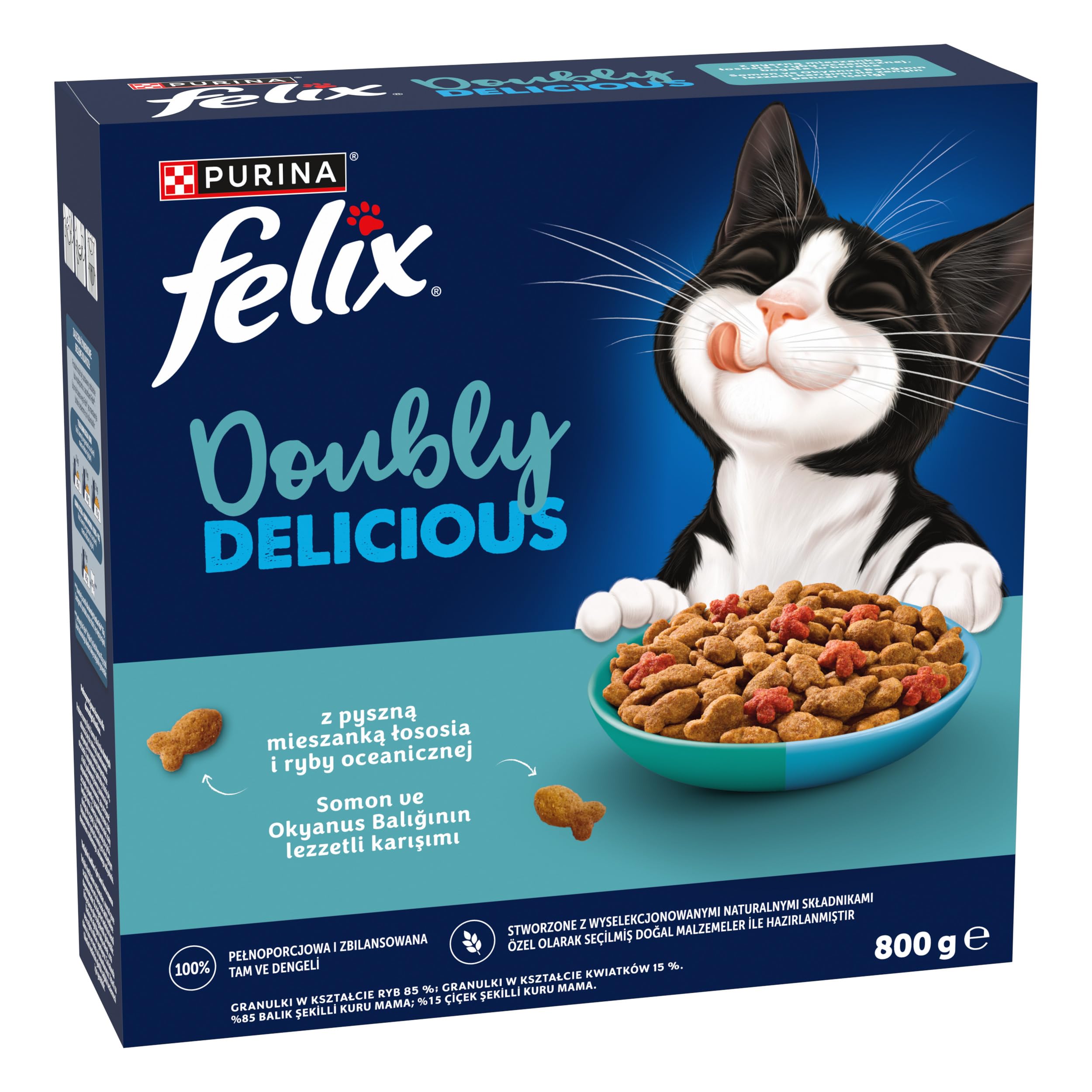 Felix Doubly Delicious Yetişkin Kedi Maması Balıklı 800g