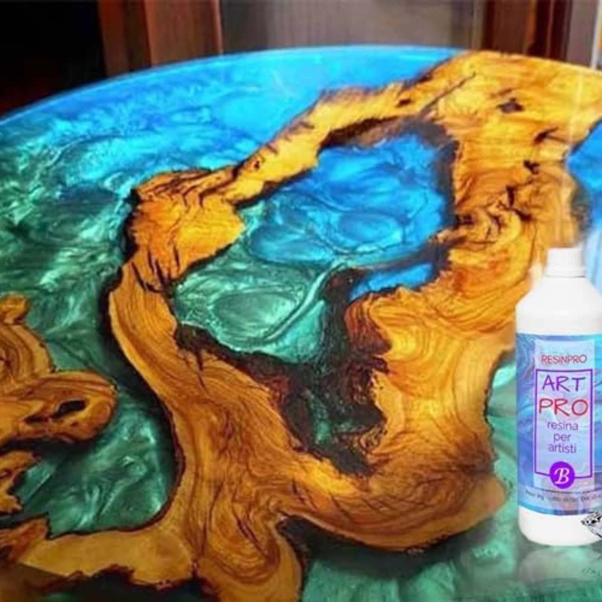 Resin Pro ® RESINA EPOSSIDICA ART PRO Ideale per Vassoi, Quadri, Rivestimenti e Pavimenti Artistici, Certificata Atossica, Guanti in Omaggio, Assitenza Tecnica in italiano, 100% Made in Italy 16,6Kg