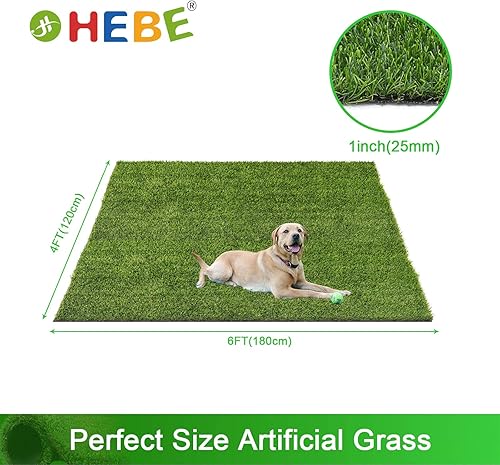 Miniatura 4 de HEBE - Almohadilla de césped artificial para perros, entrenamiento profesional para ir al baño, césped artificial reutilizable para perros, césped