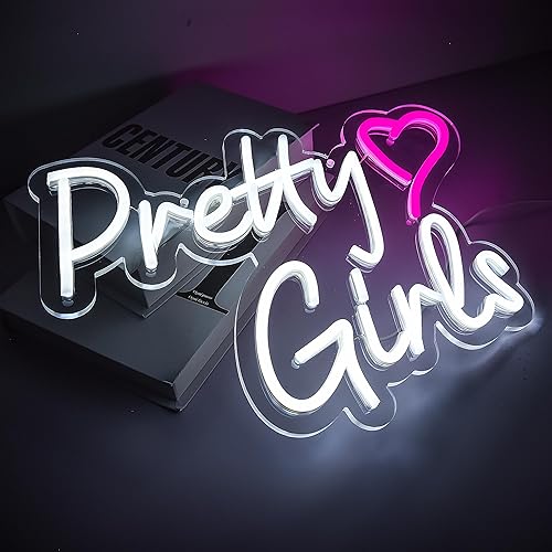 Miniatura 2 de ATTNEON Pretty Girls - Letrero de neón para niñas, bonita luz LED de neón para decoración de pared, letrero iluminado para habitación de niñas,