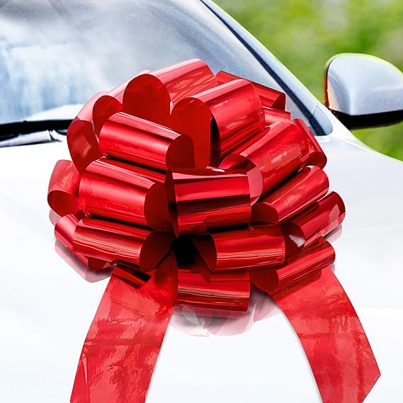 Zoe Deco Big Car Bow (Red, 18 Inch / 46 cm), Gift Bow, Giant Bow for