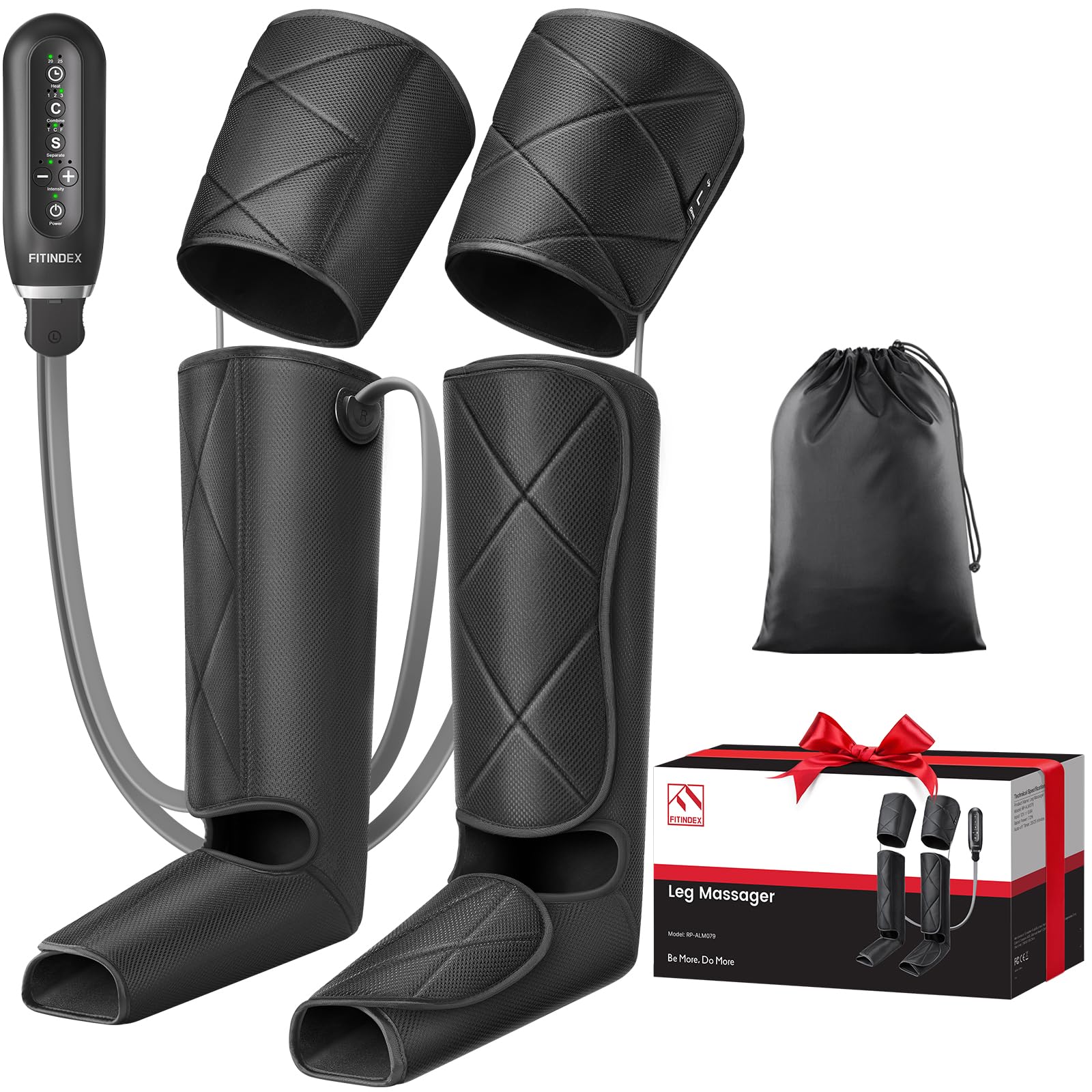 FITINDEX Leg Massager for Circulation and Pain Relief, Compression Foot and Leg Calf Thigh Massage, Helpful for Muscles Relaxation and Reduce Swelling, Gifts for Women Men