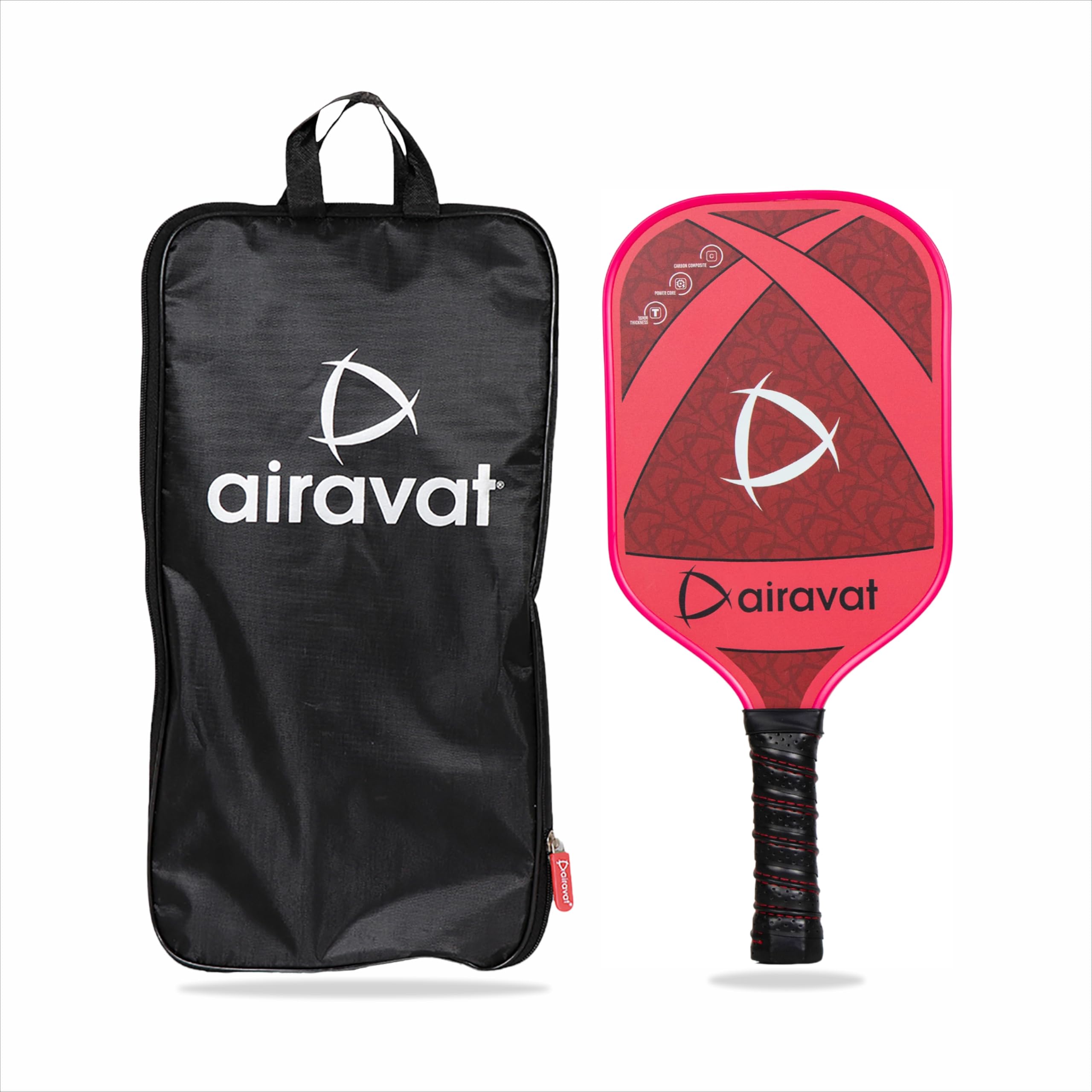 Airavat Snipe 7411 Pickleball Paddle/Racket, Full Carbon Fiber, 16MM Thick, Light Body, Sure-Grip Elongated Handle for Power/Spin, Edge Guard Protection, USAPA Standard – RED.-image-46