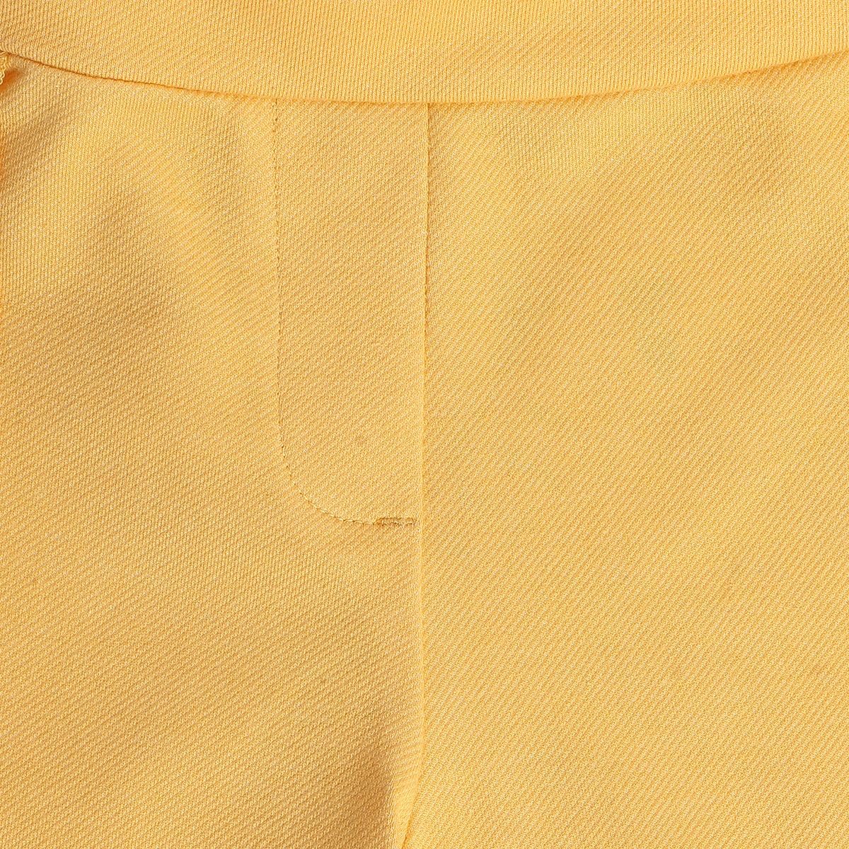miniklub Baby Girls Adjustable Elastic Full Length Yellow Color Knit Jegging (18-24M) 2