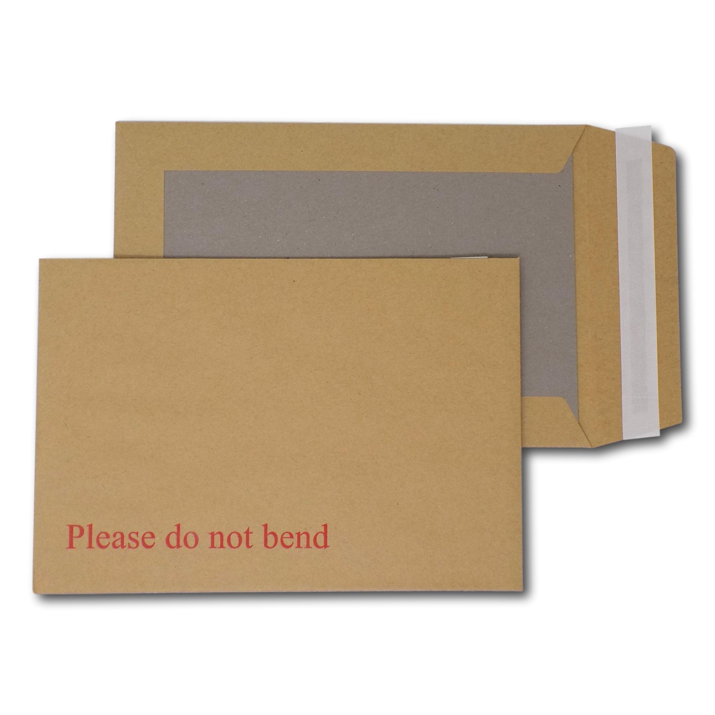 EPOSGEAR® A5 / C5 PIP 238mm x 163mm Brown/Manilla Strong Hard Card Board Backed Peel and Seal Printed Please Do Not Bend Envelopes (10)