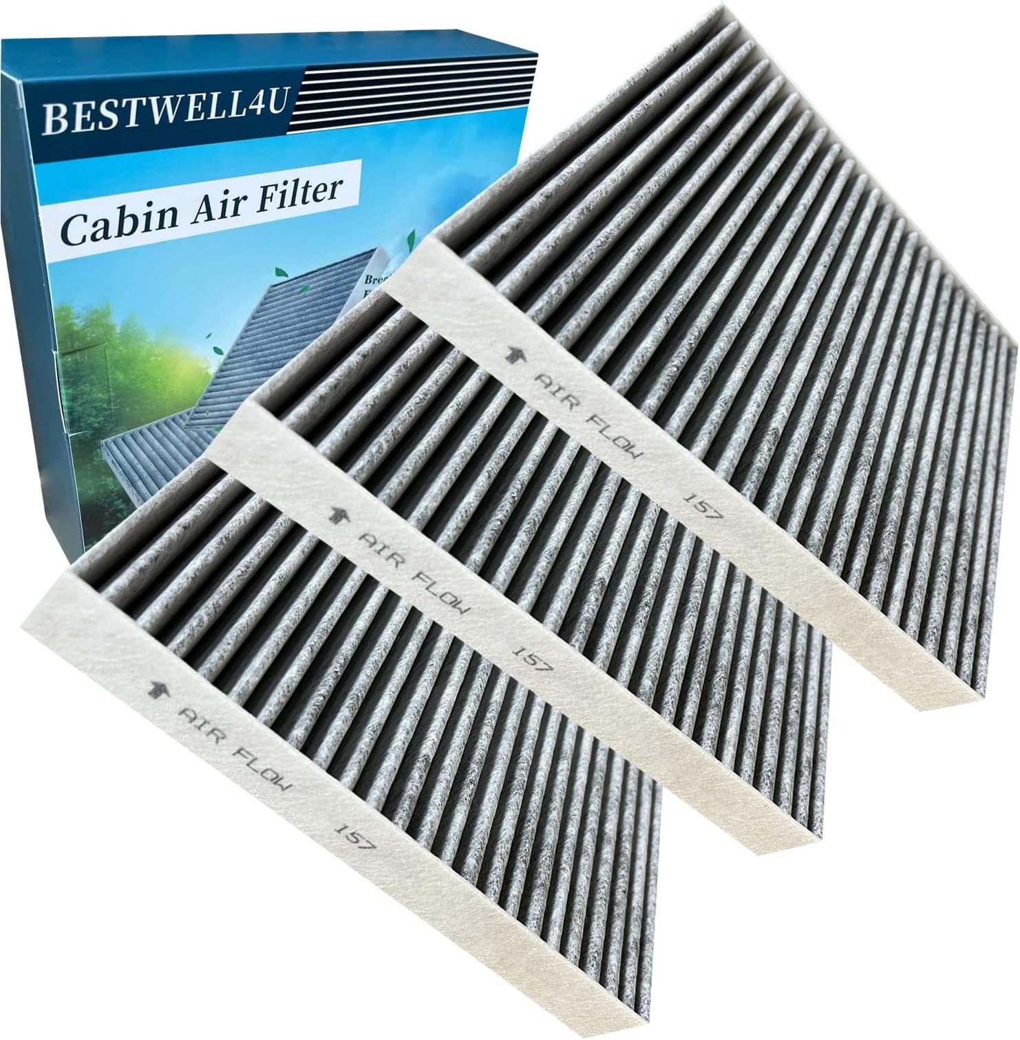 3 Pack BW157 Cabin Air Filter for AVALON/CAMRY/COROLLA/PRIUS/PRIUS