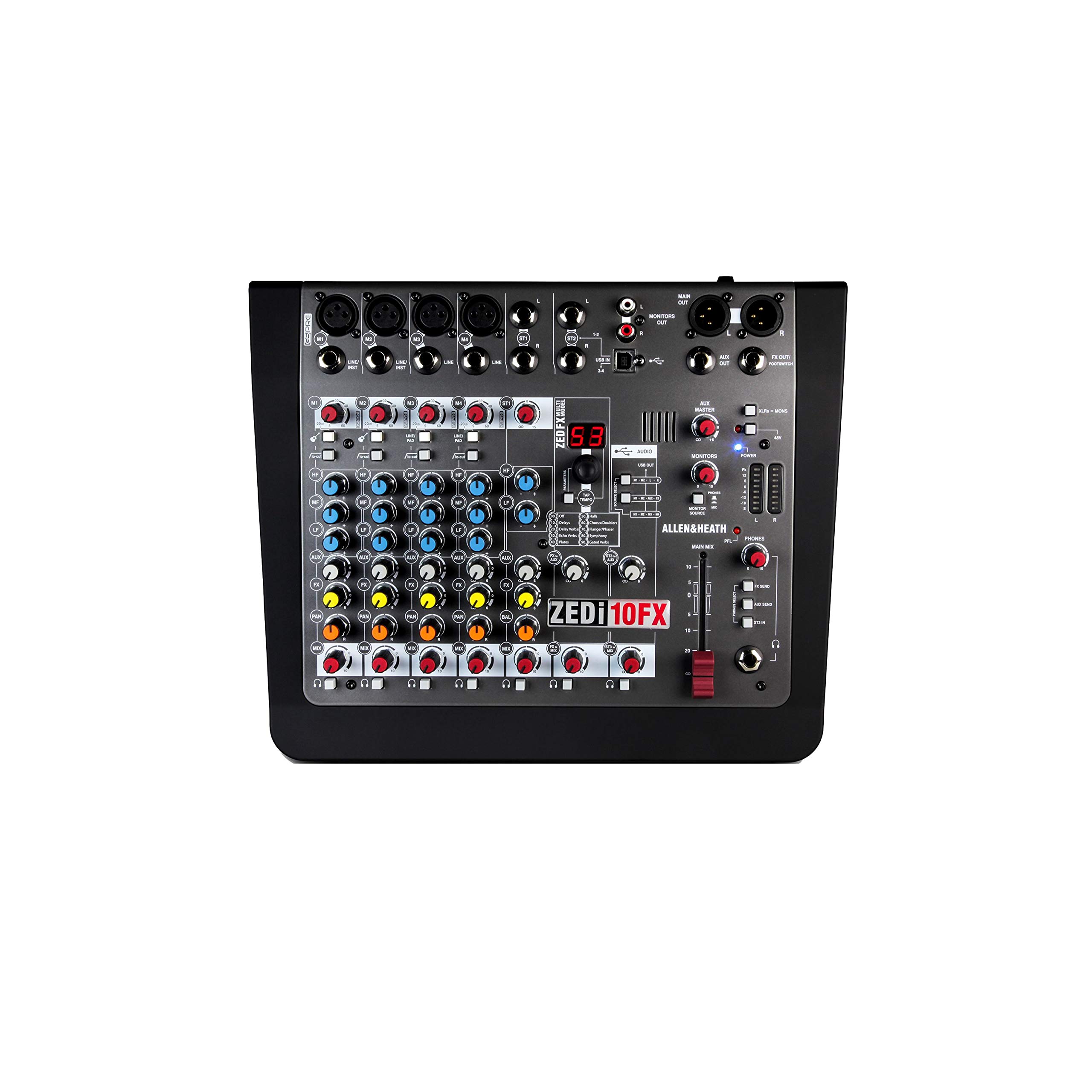 Allen & Heath ZEDi-10FX DJ-Mischpult, 10 Kanäle, Schwarz, 6,3 mm, 12 W, 100-240 V, 50-60 Hz, 48 V