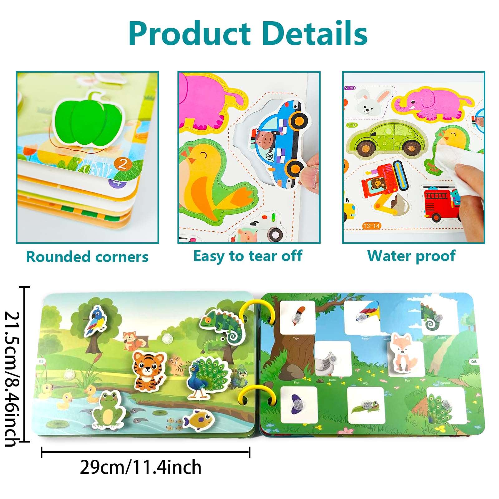 Guopai Montessori Busy Book for Toddlers Educational Activity Book for 1-5 Year Old Boys & Girls - Image 4