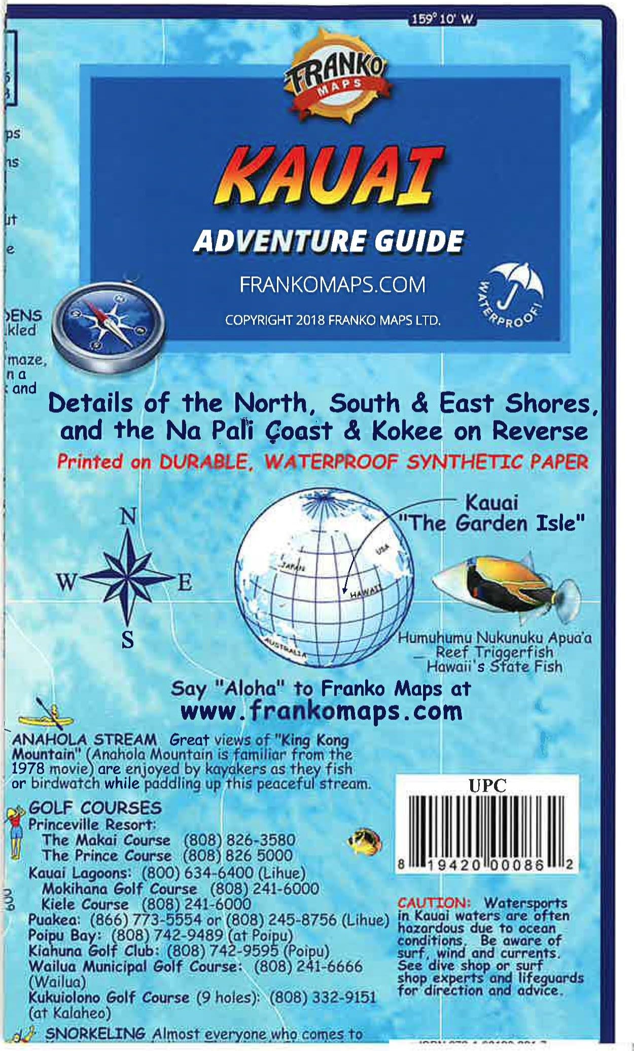 Franko's Kauai Guide Map Map – May 1, 2013