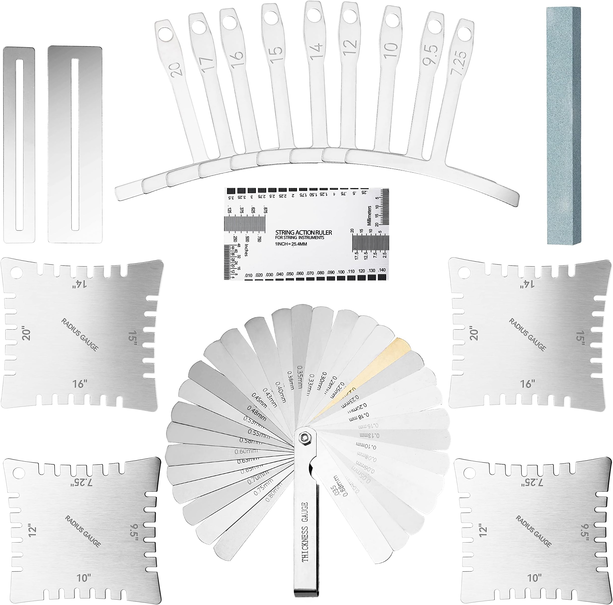 TUOREN 14 Pieces Guitar Luthier Tools Set Guitar Radius