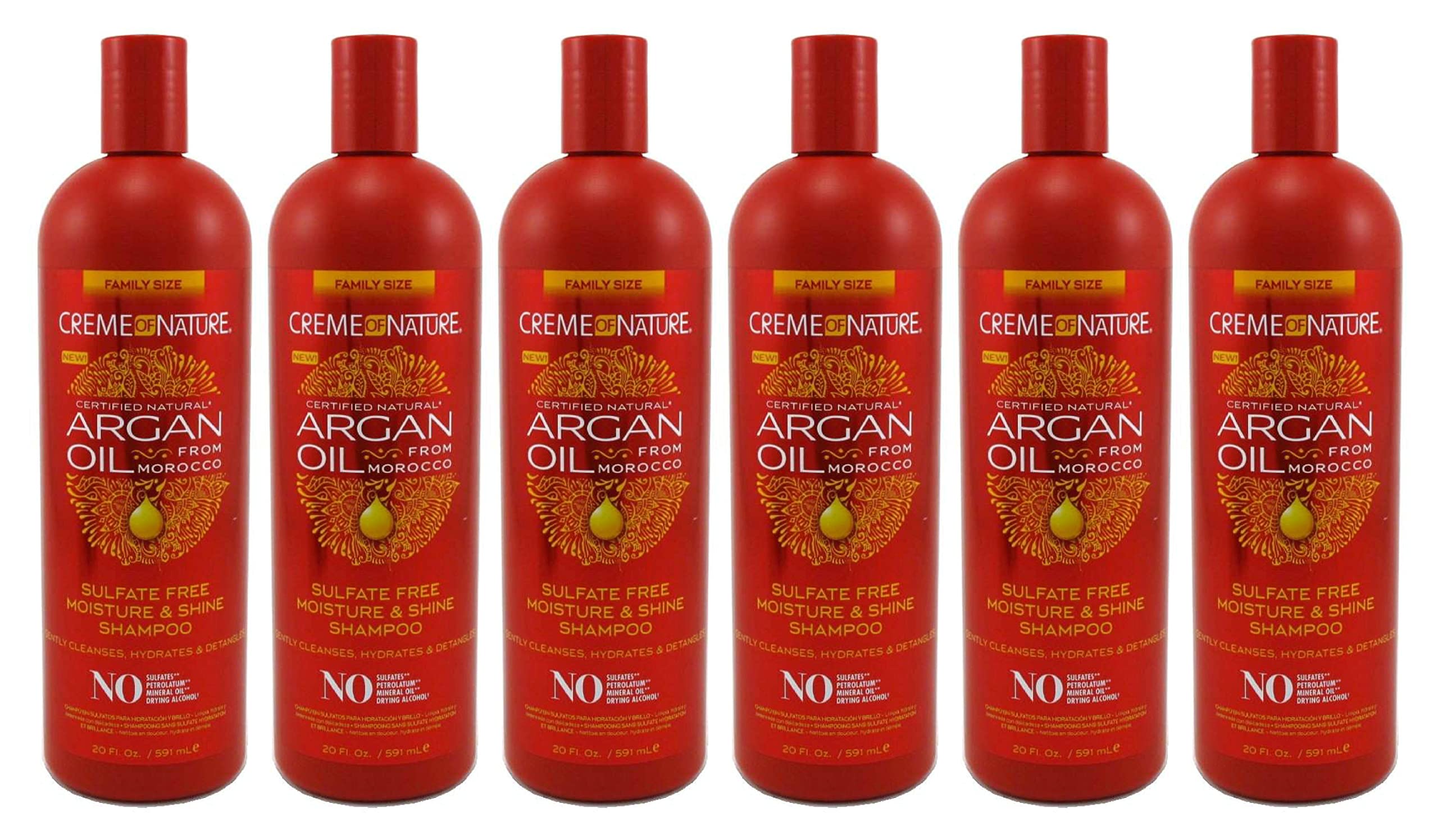 Creme of Nature Argan Oil Pro Shampoo Sulfate-Free 590 ml (Pack of 6)