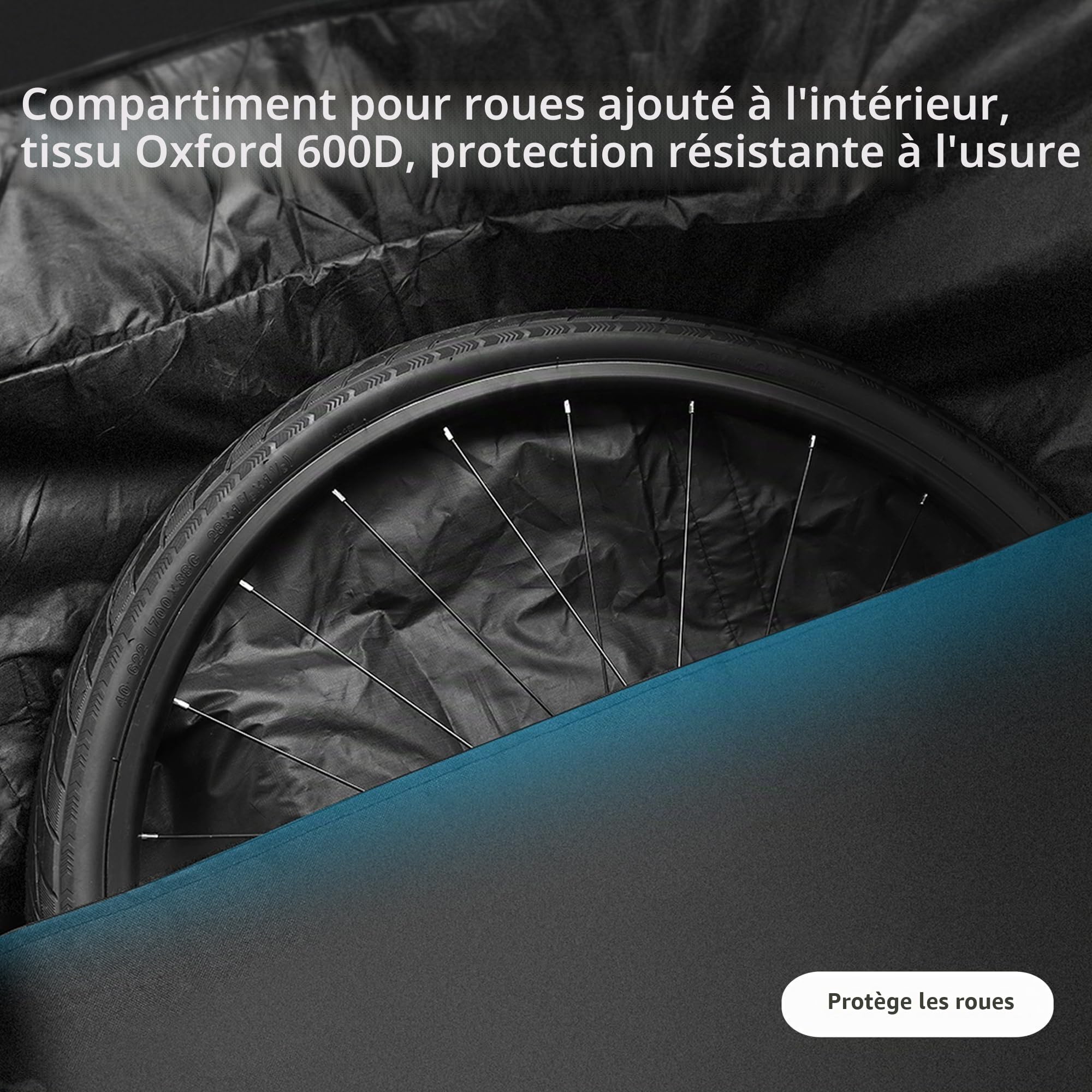UBORSE Sac de Transport Vélo 29 Pouces Housse de Roue VTT Pliable Sacoche Grand Pliant Porte-Vélo Étanche Pour Cyclisme, Voyage Sac de Voyage Pour Avion VTT/Route/Trotinette Electrique