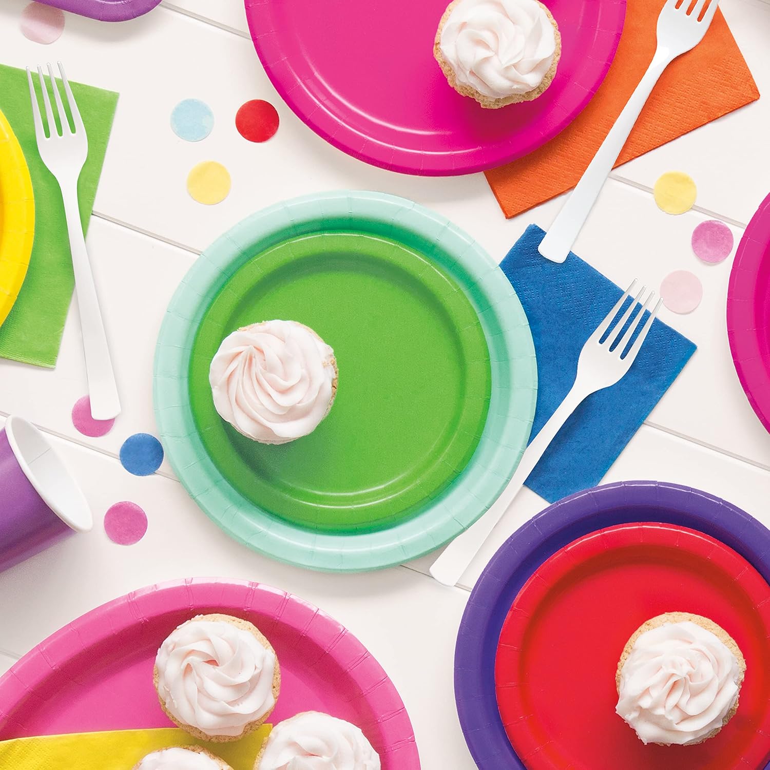 Unique - Ecological Paper Plates-18cm Lime Green-Pack of 8, Lime Green (31374EU)
