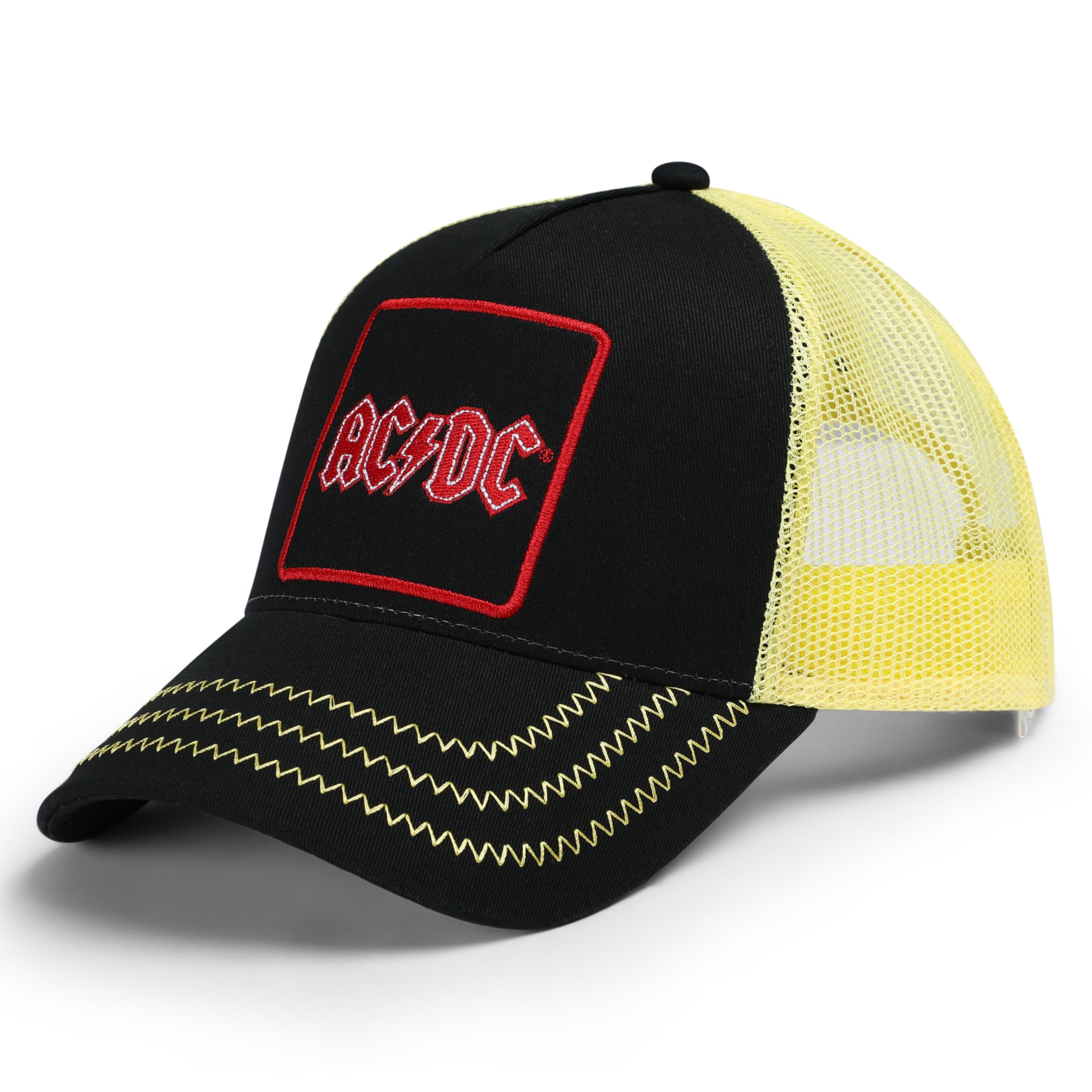 Amplified Men's Black/Yellow Ac/Dc Trucker Cap (One Size) ()