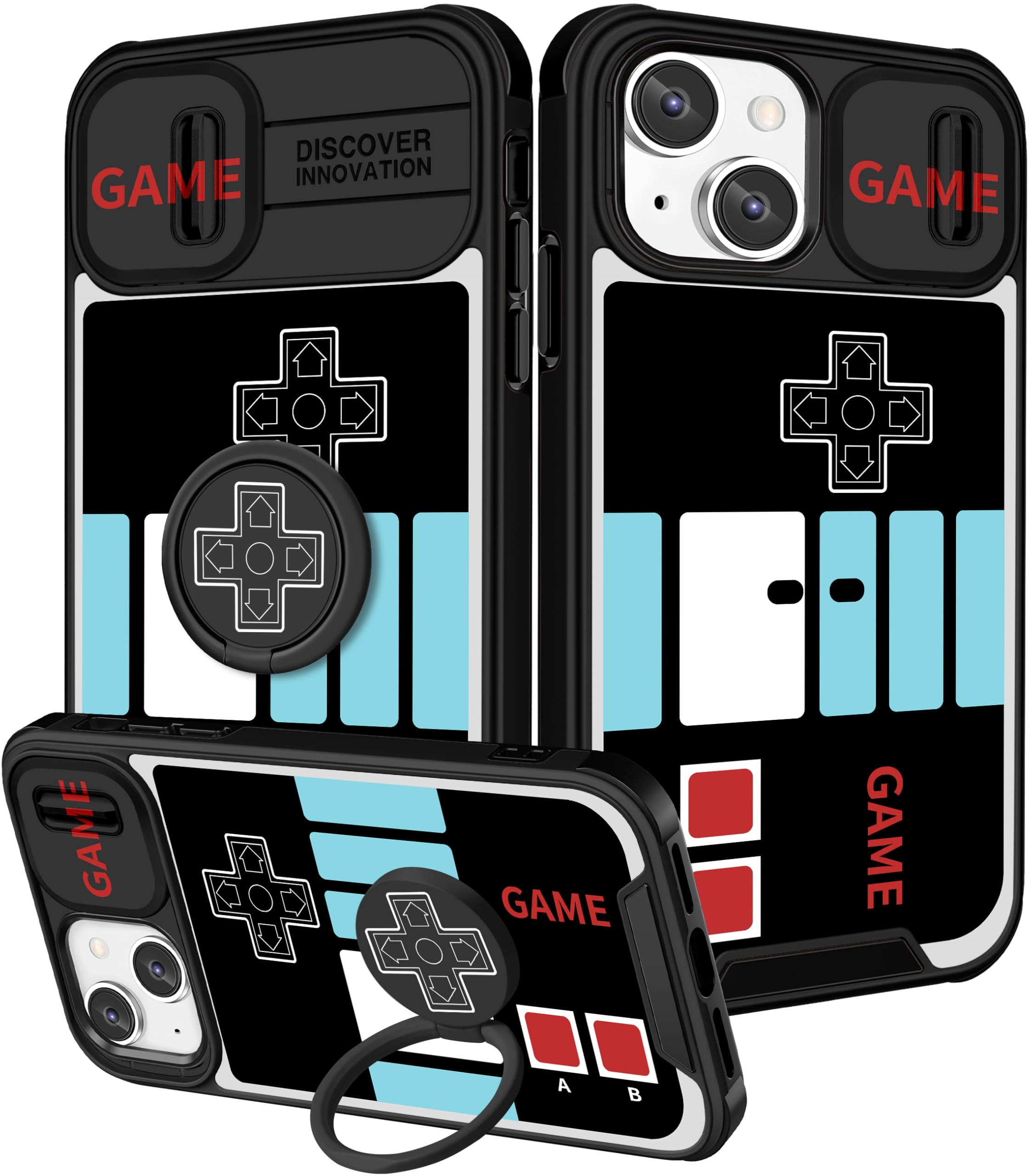 Funermei for iPhone 14/for iPhone 15 Plus Case - Women Girls Cute Phone Cover Girly Pretty Aesthetic Game Unique Design with Camera Cover Funda for Apple for iPhone 14/for iPhone 15 Plus