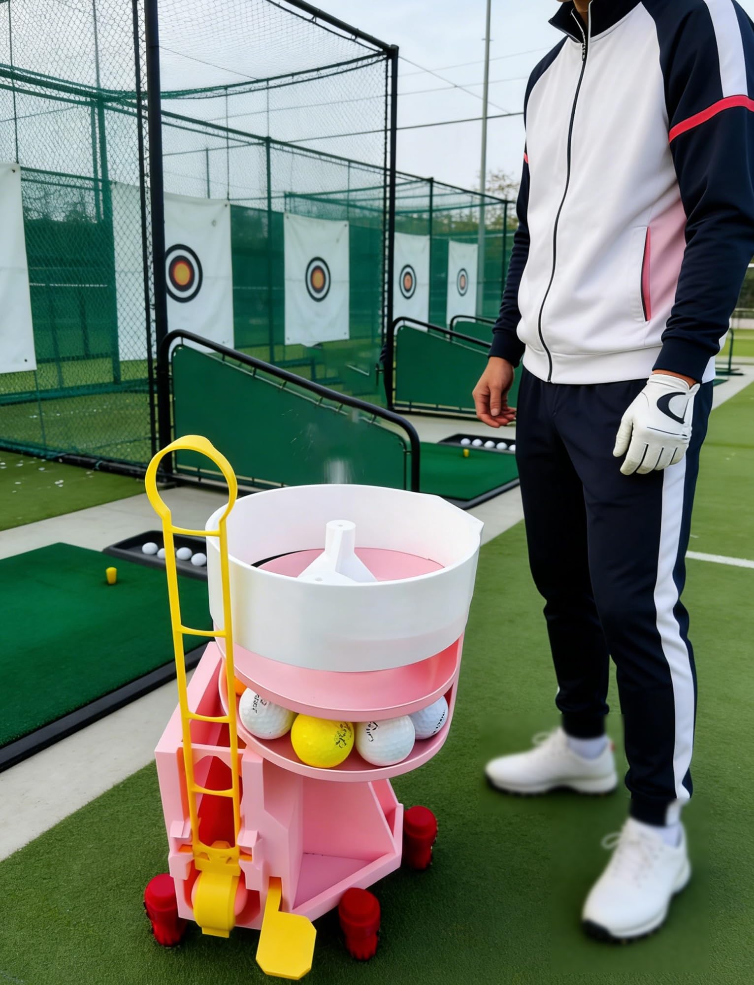 Automatischer Golfballspender – 25 Bälle Kapazität, tragbare Abschlagmaschine für Indoor- und Outdoor-Training und Übung