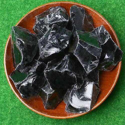 Miniatura 2 de Obsidiana a granel cristales curativos naturales crudos juegos de piedras en bruto para cabbing pulir pulir lapidario Reiki Crytsal alambre curativo