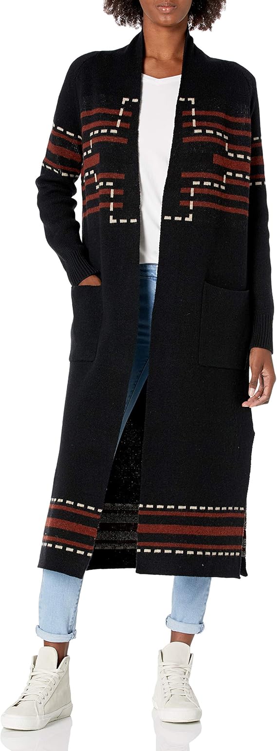 Pendleton Women's Open Front Duster Sweater Cardigan, Black Santa Rosa, XSmall Amazon.co.uk