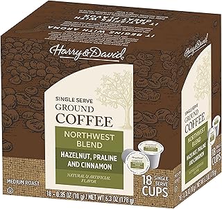 Harry & David Coffee in Single Serve Cups Compatible with Keurig K-Cup Brewers 18 Count (Northwest Blend)